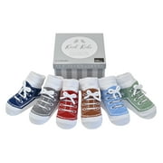 Baby Emporio-Baby Boy Sneaker Shoe Look Socks - Anti slip Soles - Cotton - 6 Pairs -  Gift Box - 0-12 Months -KOOL KIDS