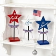 thumbnail image 5 of Independence Day Wooden Five-Pointed Star, Freestanding Tabletop Ornament, Patriotic Handcrafted Artwork, 4th Of July Party Decor for Home Holiday Display, Multicolor B, 5 of 6