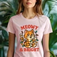 thumbnail image 5 of Meowy and Bright Shirt | Cute Cat Graphic Tee with Lights | Unisex Casual T-Shirt, White, Size L, 5 of 6