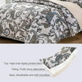 thumbnail image 5 of Whale Flotilla Reversible Paisley Quilt Set King Size, Lightweight Boho Printed Bedspreads Coverlets Quilts Bedding Set with 2 Pillow Shams for All Seasons, Bone/Grey, 5 of 7