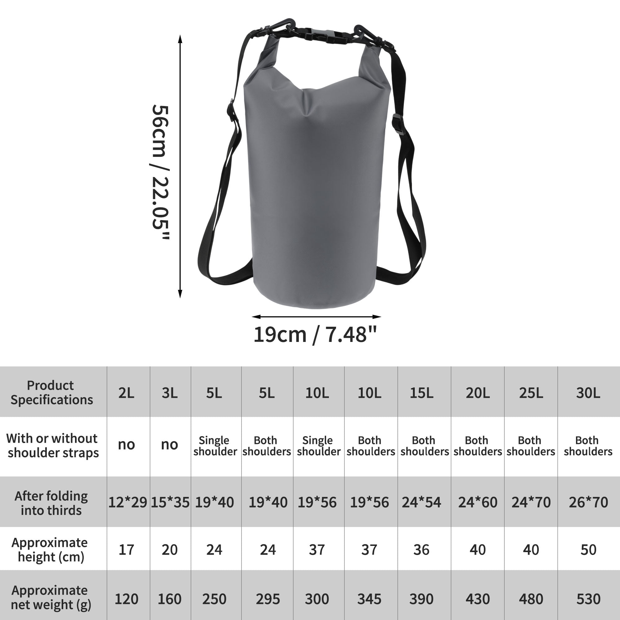 Unique Bargains Durable Waterproof Dry Bag Grey Pattern 2