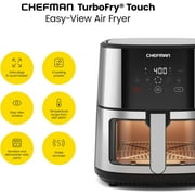 Chefman Turbofry Air Fryer w/ Digital Controls, 8 Qt Capacity, Windowed Basket - Stainless Steel