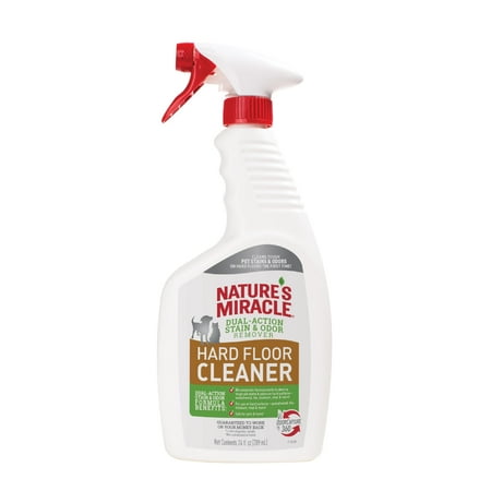 Nature's Miracle Hard Floor Cleaner, 24 Ounces, Dual-Action Stain And Odor Remover Works To Remove Tough Pet Stains And Odors On Sealed Wood And Hard Floor Surfaces