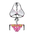 thumbnail image 2 of Chririnla Women's Halter Neck Two-Piece Bikini Set - Vibrant Hawaiian Hibiscus Floral Print, Tie Side Bottoms, Quick Dry Swimwear for Beach Vacation & Pool Party, 2 of 9