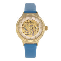 Empress Alice Automatic Mop Skeleton Dial Leather-Band Watch  display picture 2