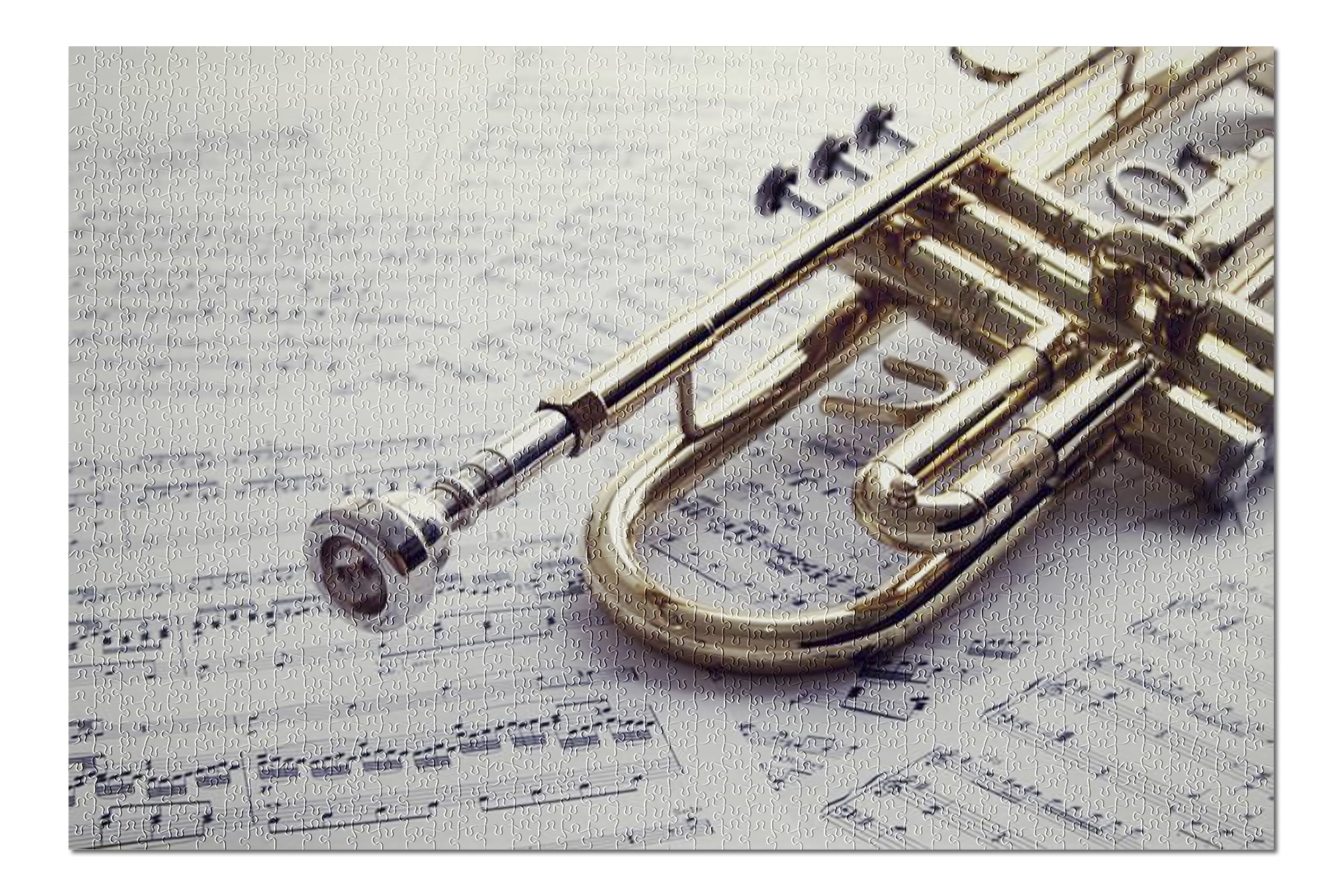 Trumpet On Sheet Music x30 Premium 1000 Piece Jigsaw Puzzle Made In Usa Walmart Com Walmart Com