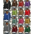thumbnail image 3 of Chandail Femme Tricoté Décontracté Col en V Cardigan Couleur Unie, 3 of 4