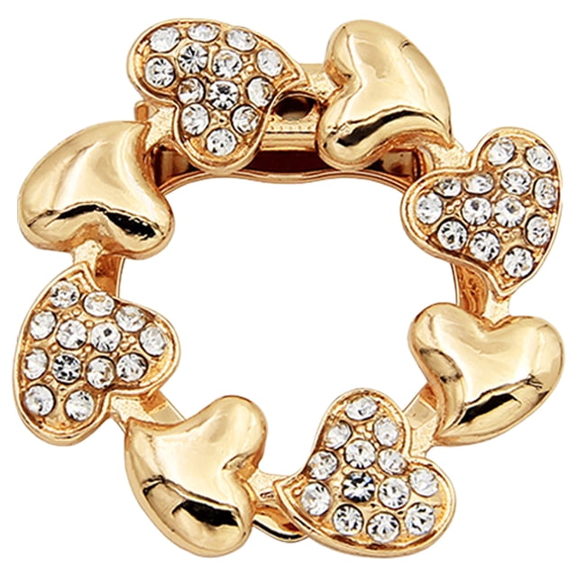 Brooch Pin Flower Twist Shape Sparkling Rhinestones Imitation Pearls Decor Scarf Buckle Sweaters Collars Hats Bags Coats Scarves Accessory