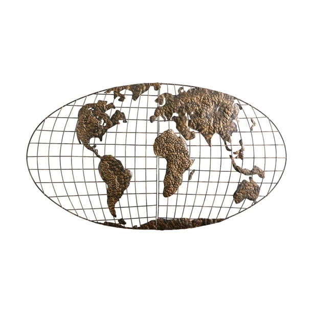Southern Enterprises Iron World Map Wall Art - Walmart.com - Walmart.com