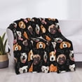 thumbnail image 3 of Zufioo Different Breeds Of Dogs Print Horizontal Flannel Blanket, Anti-wrinkle, Anti-shrinkage, Anti-allergic Plush Blanket, Household Items Suitable for Bedroom-60"x50", 3 of 6