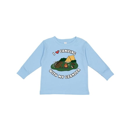 

Inktastic I Heart Camping with My Grandpa with Hedgehog and Porcupine Gift Toddler Boy or Toddler Girl Long Sleeve T-Shirt