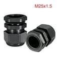 thumbnail image 2 of 2Pcs M25 Cable Gland Waterproof Plastic Wire Glands Black for 9mm-16mm Dia Wires, 2 of 3