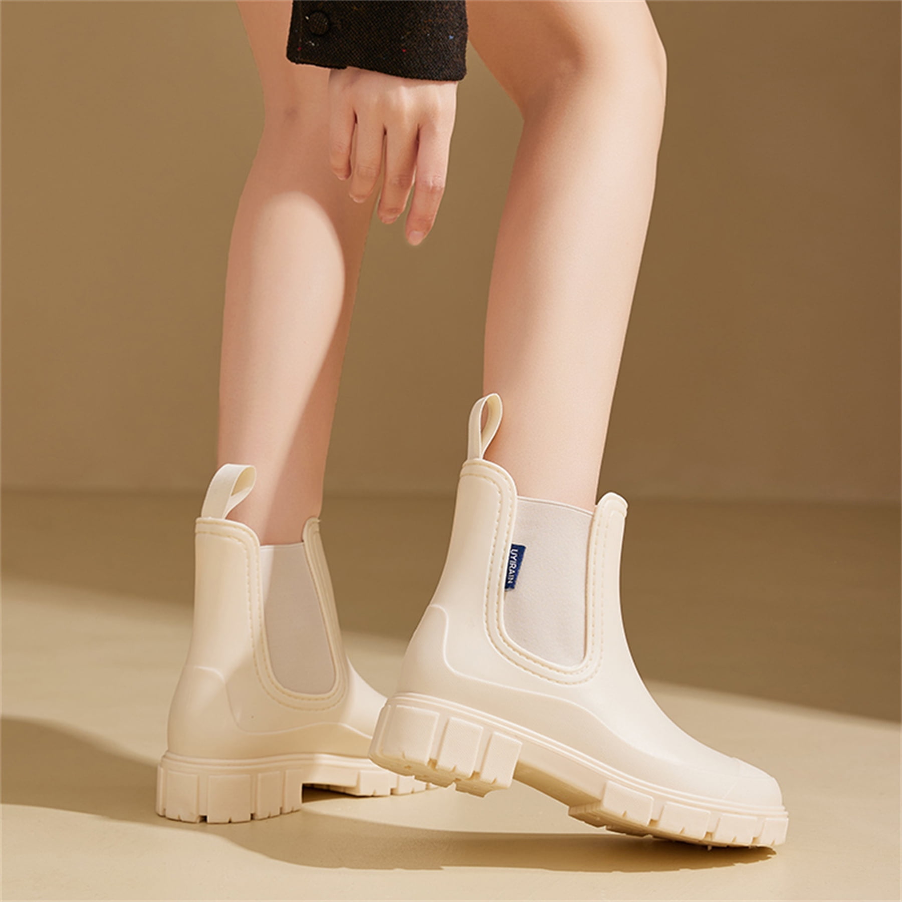 YOURDIARY Women’s Waterproof Chelsea Boots Slip-On Rain Ankle Boots