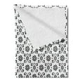 thumbnail image 2 of Black and White Soft Flannel Fleece Throw Blanket, Monochrome Floral Arrangement with Abstract Swirl Leaves Spring Season, Cozy Plush for Indoor and Outdoor Use, 50" x 60", Black White, by Ambesonne, 2 of 5