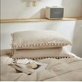 thumbnail image 4 of Pavish Export Pom Pom Duvet Cover In Beige Color 100% Cotton Bedding Duvet Cover Set With 2 Pillow Case Bohemian Bedding Duvet Cover Set Over Size 120X120, 4 of 5