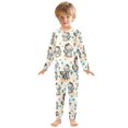 thumbnail image 3 of Dailycode Cotton Pajama Set Snug Fit Long Sleeve Top and Pants for 18M-8Y Cute Hippo Girl on Beach, 3 of 7