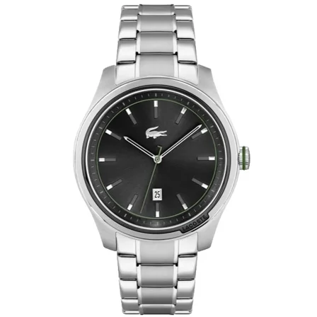 Lacoste Musketeer 2011148 Black Dial Stainless Steel Breacelet 43MM Mens Watch