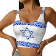thumbnail image 2 of Women Sexy Sports Vest Israel Flag Female Streetwear Sport Lingerie Tee Crop Top, 2 of 6