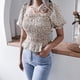thumbnail image 3 of Top con cuello cuadrado,Top con cuello cuadrado, Top con mangas abullonadas, Blusa de verano, Rendimiento inigualable, 3 of 6