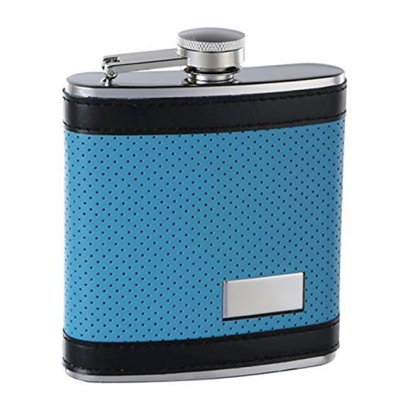 Hip Flask Holding 6 oz - Pocket Size Stainless Steel Rustproof Screw-On cap - Black gift Box Included