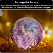 IM Beauty Moon Lamp Night Light 6 inch 16 Colors 3D Galaxy Star Lamp LED Globe Light with Wood Stand,Touch,Pat and Remote Control USB Rechargeable for as Gifts for Baby Girls Boys Lover Family