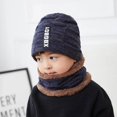 thumbnail image 4 of Conjunto de gorro y bufanda con forro polar para niños y niñas, gorro de punto cálido de invierno, 5, 6, 7, 8, 9, 10, 11 y 12 años, envío gratuito, 4 of 4