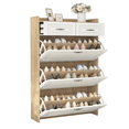 thumbnail image 2 of Tcbosik Shoe Cabinet with 2 Drawers and 3 Doors, Narrow Shoe Storage Organizer for Entryway Hallway Corridor, Brown, 2 of 11