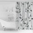 thumbnail image 4 of Small Stall Shower Curtain 48x72 Inch Narrow Half Size Gray Leaves Bath Curtains Bathroom Decor Spring Rustic Branches Botanical Waterproof Fabric Shower Curtain Set with Hooks 48 Inch, 4 of 6