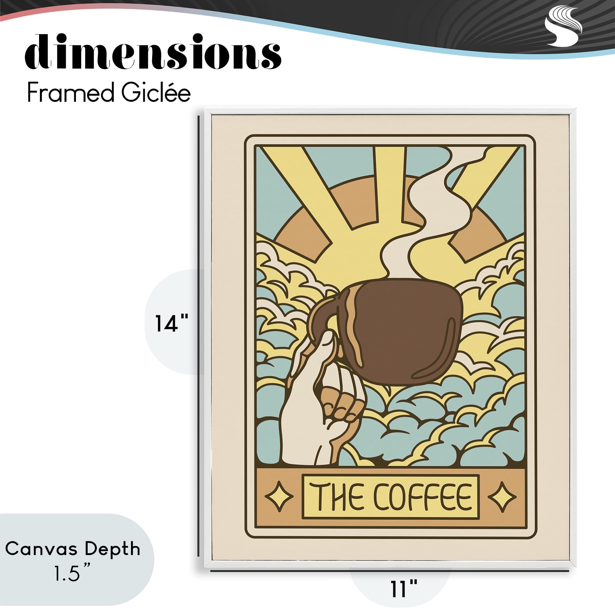 Stupell Industries The Coffee Muted Tarot White Framed Giclee Art, design by Tobe Fonseca