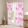 thumbnail image 3 of jejeloiu Kawaii Bow Tie Black Out Curtains,Retro Flower Floral Curtains Pack of 2 (42x63 Each),Pink Cute Bowknot Bedroom Curtains For Girls Boys,Luxury Bedroom Decor, 3 of 6