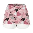 thumbnail image 4 of CPNG Girls Skorts High Waist Athletic Skirts with Shorts Little Girl Casual Heart Print High Waisted Stretchy Sporty Skorts, 4 of 7