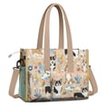 thumbnail image 2 of Teacher Tote Bag,Corgi Dog and Flower Florals Teacher Utility Tote Bag,Large Work Tote Bags for Women with Multiple Pockets,Top Zipper Closure,13.8x10.6x6.7 Inch, 2 of 5