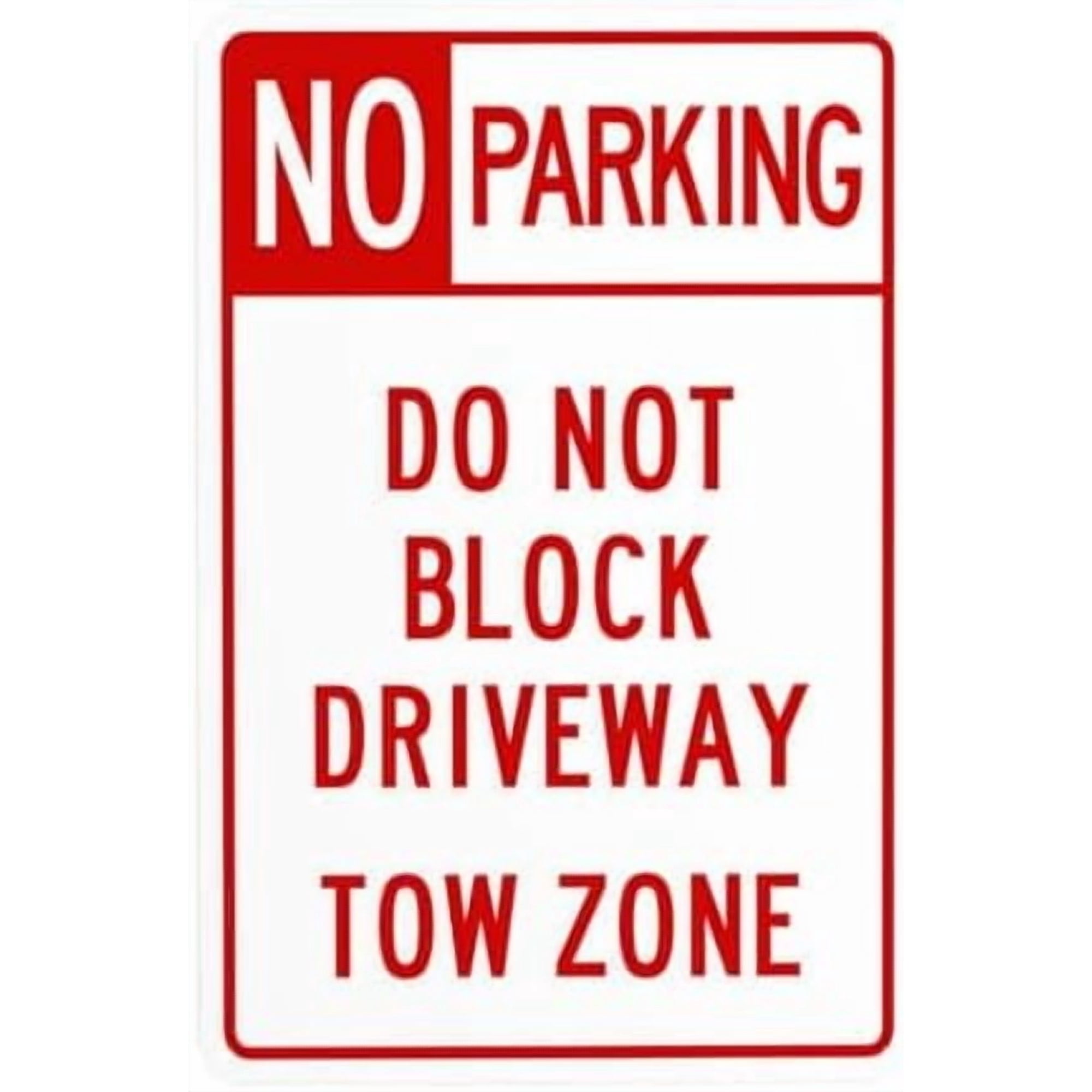 (2-Pack) Metal Tin Sign No Parking Don t Driveway Tow Zone Warning Sign Driveway Security Signs for Business Home Outdoor Indoor Road Yard Garage Street Wall Safety Caution Custom Decor 8 x 12 Inch