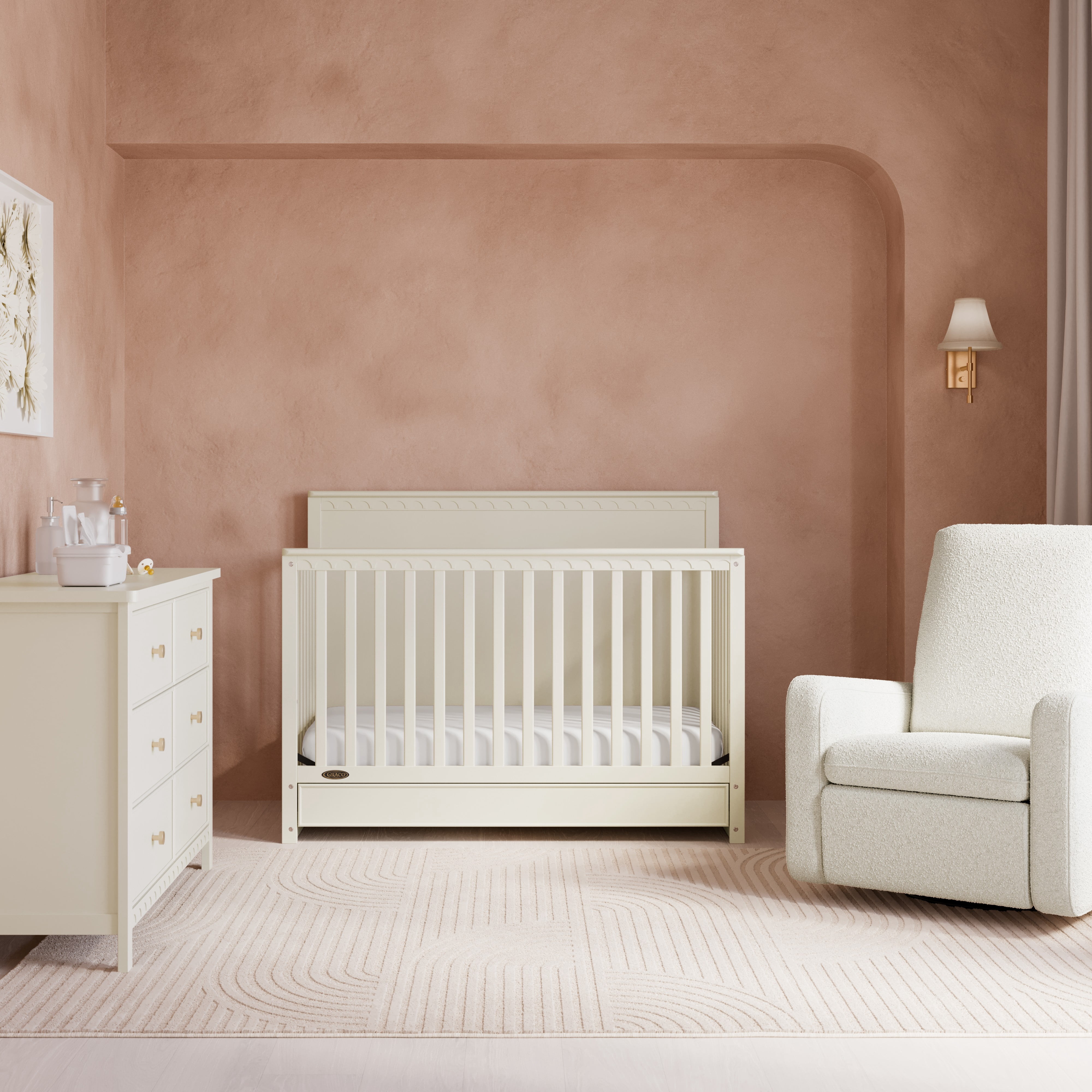 Graco Sasha 6 Drawer Nursery Double Dresser, Frosted Oat
