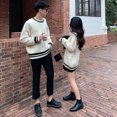 thumbnail image 2 of Suéteres de mujer dulces cálidos de invierno estilo coreano diario que combinan con todo para parejas kawaii elegantes universitarios sueltos jóvenes diseño simple mujer, 2 of 5