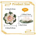 thumbnail image 3 of Pink Lotus Incense Holder Porcelain Incense Burners Home Office Teahouse Zen Buddhist Supplies Ceramic Stick Holder with Lotus Leaf for Yoga Studio Decor Meditation 90mm, 3 of 7