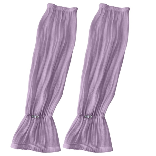 Ladies Lace Sun Protection Arm Cover Ice Silk Material Breathable Cool Stretchy Pearl Ribbon UV Block for Outdoor Indoor Activities