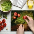 thumbnail image 3 of Fall Cutting Board, Blurry View of Forest Defoliation Mysterious Dramatic Dreamlike View, Decorative Tempered Glass Cutting and Serving Board, Large Size, Pale Green Red Brown, by Ambesonne, 3 of 5