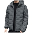 thumbnail image 1 of Men Solid Color Hooded Zipper Cardigan Business Jacket Casual Comfortable Warm And Trendy Jacket, 1 of 6