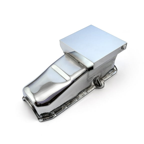 Speedmaster PCE300.1066.02 Compatible with Chevy SBC 350 2Pcs Rms 1980-85 P/Side 7Qt Drag Rear Sump Oil Pan [Chrome]