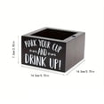 thumbnail image 3 of TIELUTT Wood Double Disposable Cup Holder with Marker Slot Cup Glasses Drying Rack Fridge Rack Metal Cork Display Container under Racks for Glasses Glass Holders for Dishwasher, 3 of 5