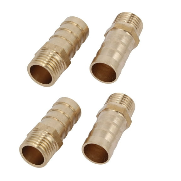 Unique Bargains1/4BSP Male Thread 12mm Hose Barb Tubing Fitting Coupler Connector Adapter 4pcs