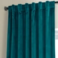 thumbnail image 5 of HPD Half Price Drapes Signature Sea Garden Teal Plush Velvet Blackout Curtains (1 Panel), 50W X 84L, 5 of 6