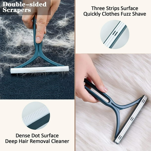 Pet Hair Remover for Couch Carpet Scraper Fur Removal Tool for Furniture Lint Cleaner Dog Hair Reusable Cat Hair Removal Brush for Car Detailing 3 Pack Walmart