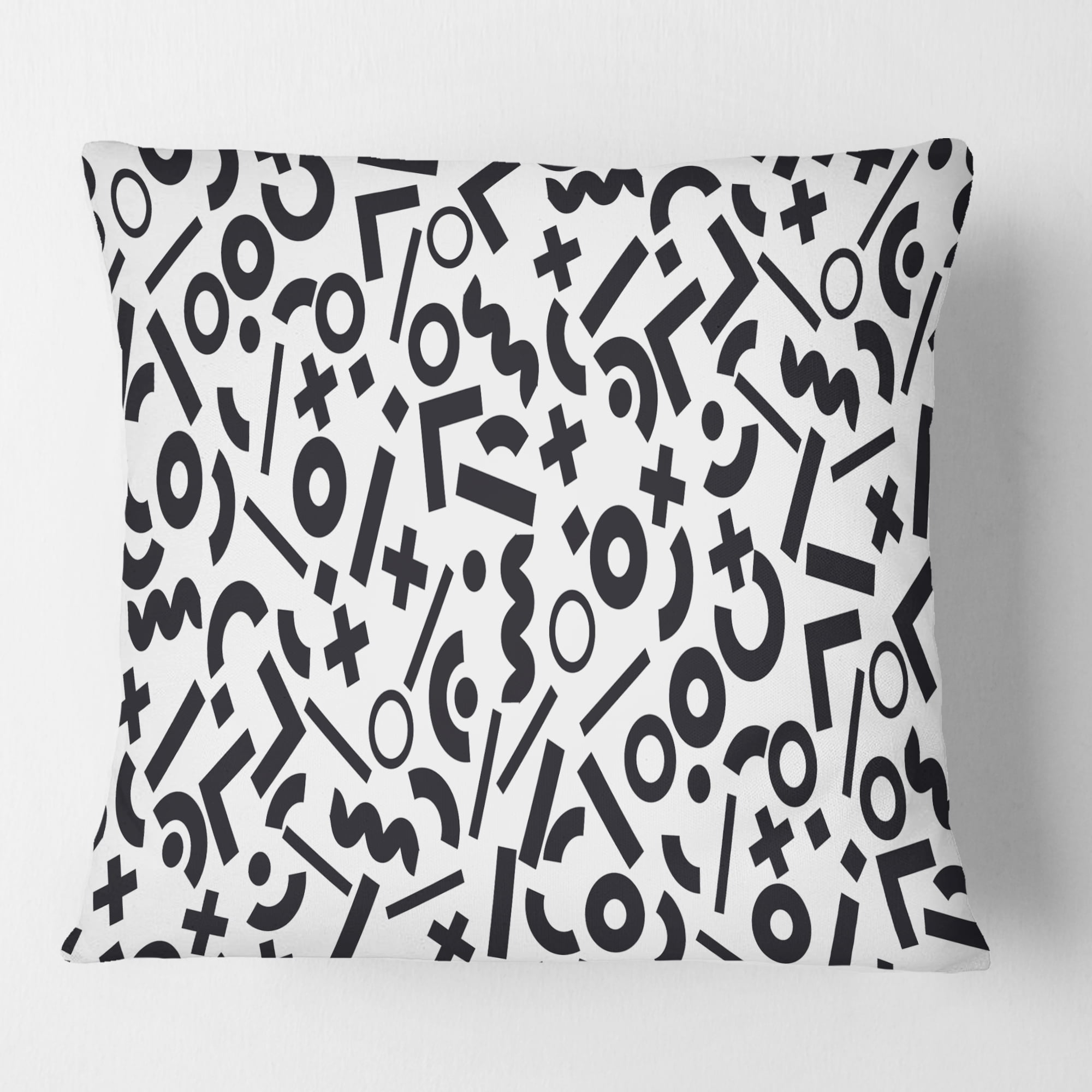 Designart Monochrome Geometric Pattern XIII' Mid-Century Modern Throw Pillow - 16x16