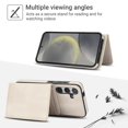 thumbnail image 2 of Decase for Samsung Galaxy S24 FE Flip PU Leather Back Cover with 2-in-1 Detachable Magnetic Wallet with 5 Card Slots Compatible Mag-Safe and RFlD Blocking Kickstand and Wireless Charging,White, 2 of 6