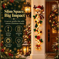 thumbnail image 6 of Glowing Christmas Door Hanger,Christmas Reindeer Lighted Vertical Door Hanger, Handmade Festive Wall Ornament with Fairy Lights, Pine Cone and Holly, Winter Mantel Decor, 6 of 8