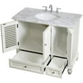 thumbnail image 5 of Elegant Decor Rhodes 42" Single Marble Top Bathroom Vanity in Antique White, 5 of 16