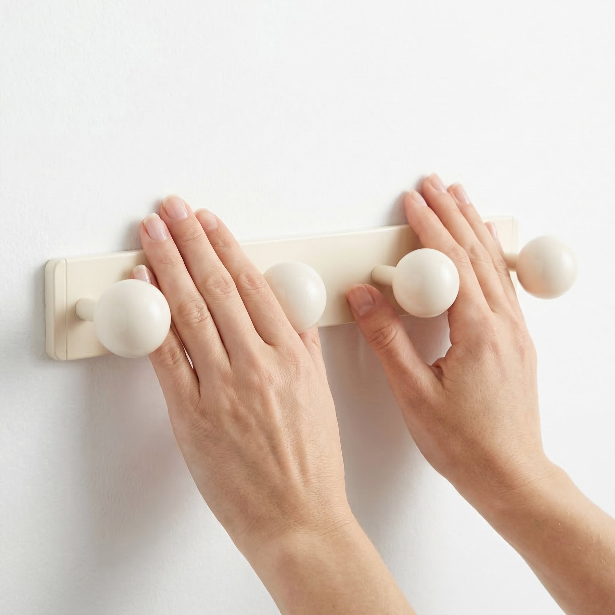 Unique Bargains Coat Rack Wall Mount Aluminum Wood Hook for Entryway White 12.6"x1.6"