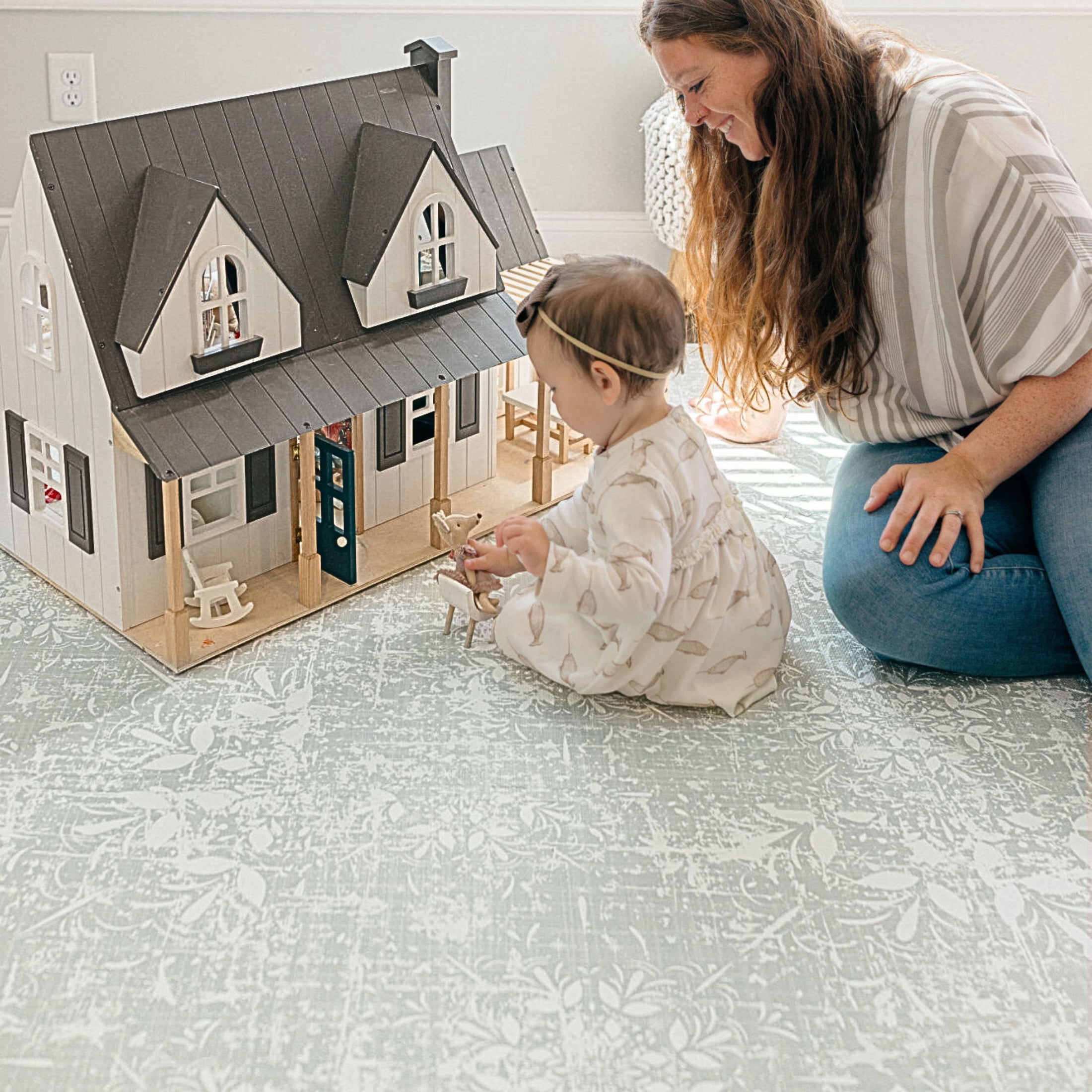 Little Landings EVA Foam Play Mat, Eden (4x6ft), Non-Toxic Interlocking Floor Mat for Babies and Toddlers